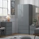 image 5 of FWStyle Stora 2 Door 2 Drawer Combination Wardrobe - Grey Gloss Front Grey
