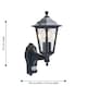 image 6 of Eversham - Black Six Sided Lantern Motion Sensor Outdoor Light | Black | Clear | 1