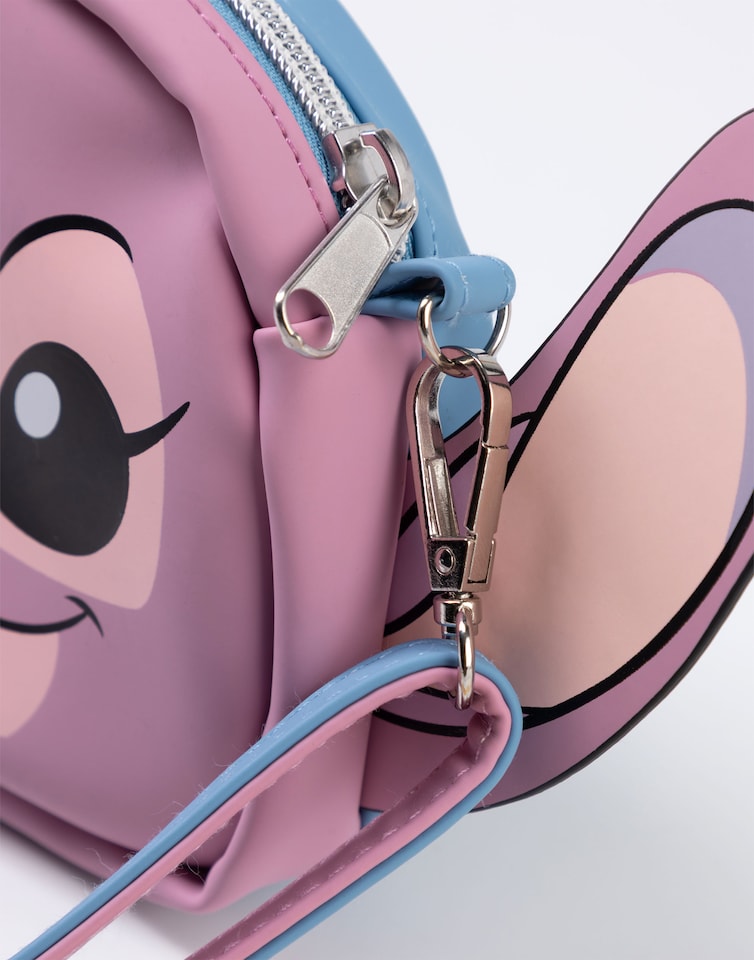 image 1 of Disney Lilo & Stitch Double-Sided Cross Body Bag | Blue Stitch & Angel Character Handbag | Adjustable Strap Small Carrier | Disney Movie Merchandise for Kids | Blue | Blue