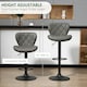 image 5 of HOMCOM Adjustable Height Bar Stools Set of 2 Swivel Barstool Dark Grey