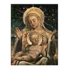 Virgin Mary and Child Painting William Blake Wall Art Poster Print 12X16"