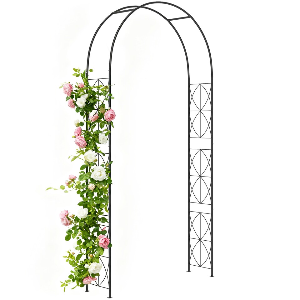 image 1 of Outsunny Metal Vintage Garden Arch Lawn Arbor Trellis Rose Plant Climbing Rack