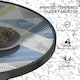 image 3 of Outsunny Garden Table with Glass Printed Design for Outdoor, Multicolour
