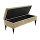 image 2 of Sierra Plain 137cm Ottoman Storage Bench - Plush Velvet Shoe Bench - Mink Upholstery Footstool with Storage