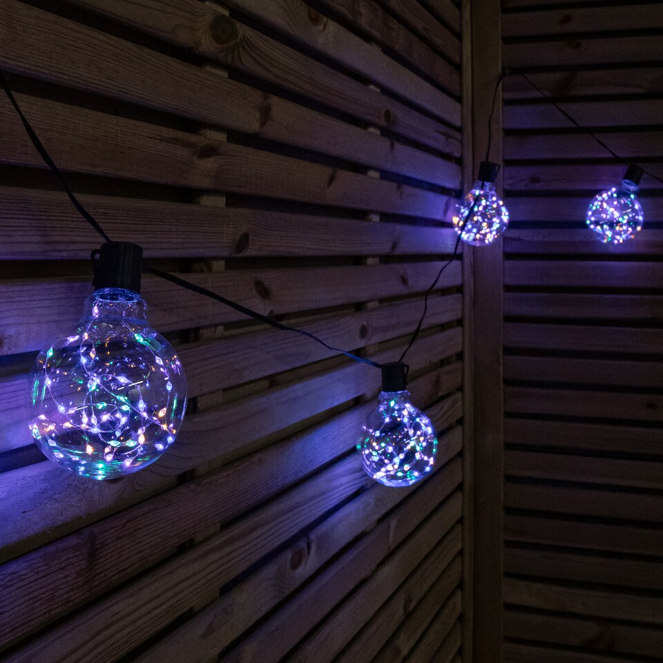 image 1 of 9.5m Set of 20 Connectable Galaxy Festoon Firefly String Lights with Multi-Coloured LEDs