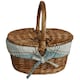 image 9 of Light Steamed Finish Check Oval Wicker Basket with Lining | Blue | Blue and White Checked | One Size
