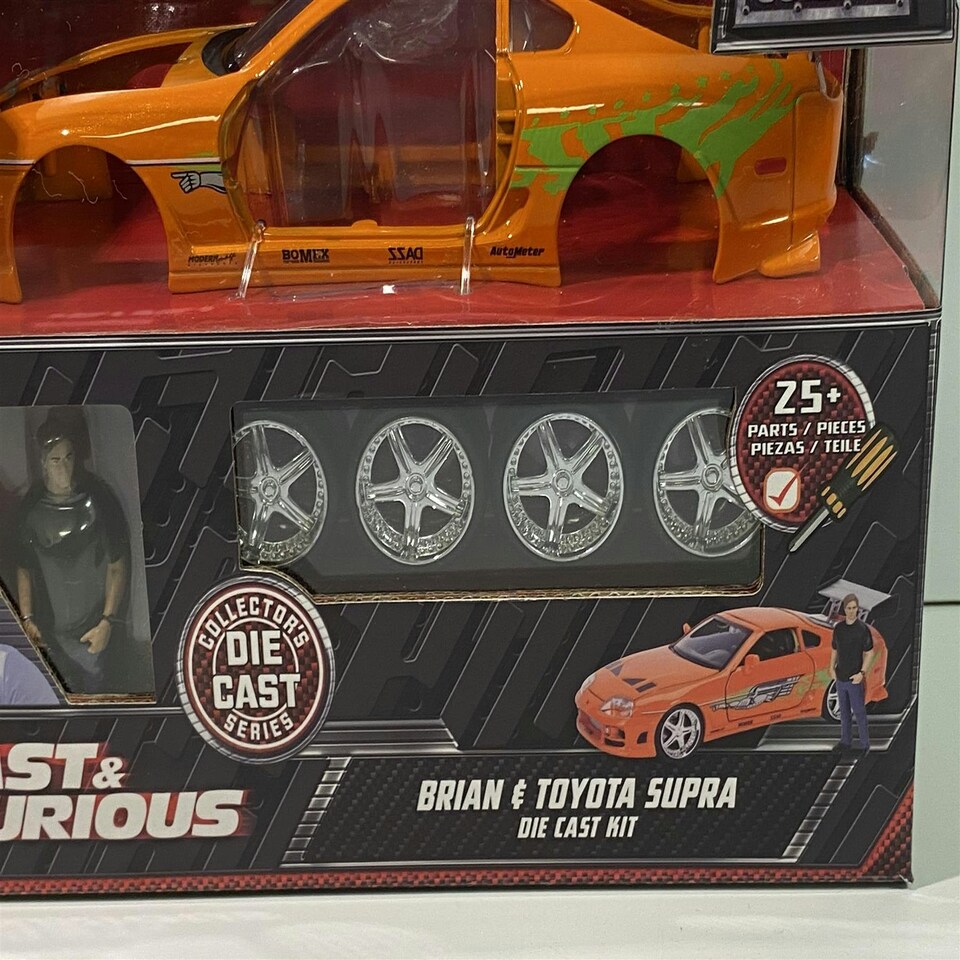 image 1 of Fast and Furious Brian's Toyota Supra with Figure 1:24 Scale Metal Kit Jada 30699