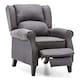 image 2 of Eaton Wing Back Fireside Herringbone Fabric Pushback Recliner Chair (Blue)
