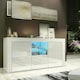 image 7 of White TV Unit 145cm Gloss Doors Free LED Modern Media Cabinet | White | One Size | 1