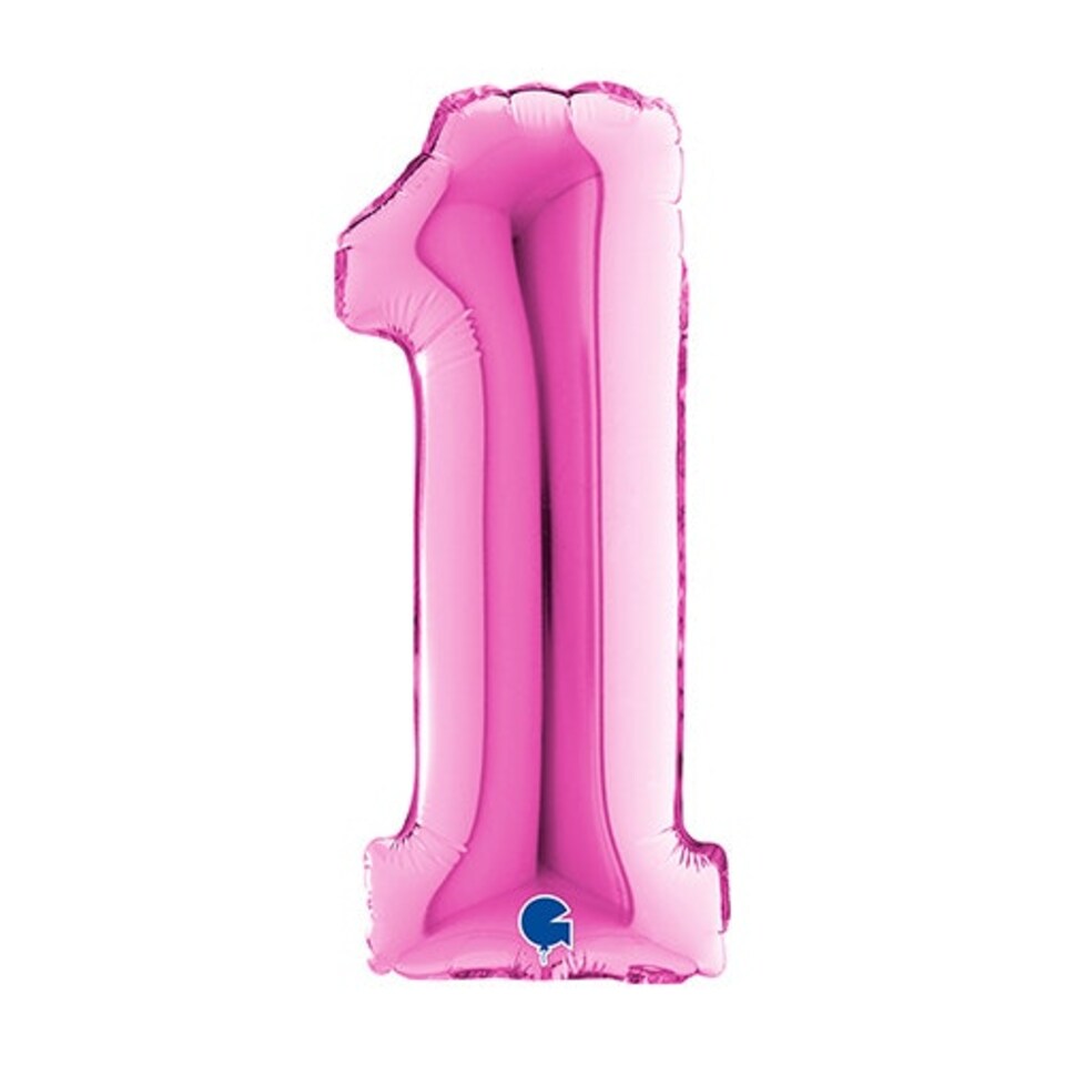 Fuchsia Pink Number 1 Air Fill Foil Balloon 36cm / 14 in