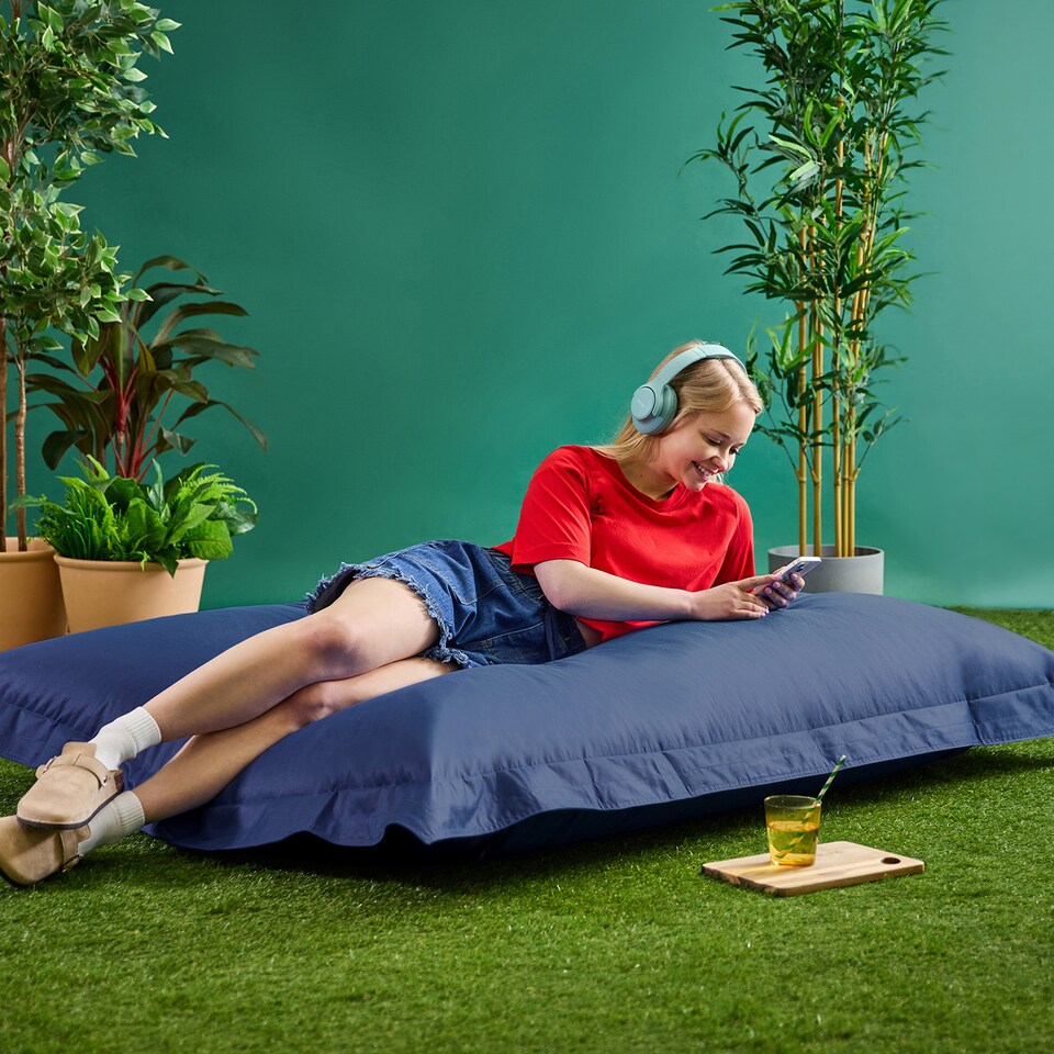 image 1 of Icon Adults Giant Indoor Outdoor Floor Cushion Bean Bag, Navy