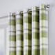 image 2 of Fusion Balmoral Check Eyelet Curtains Green