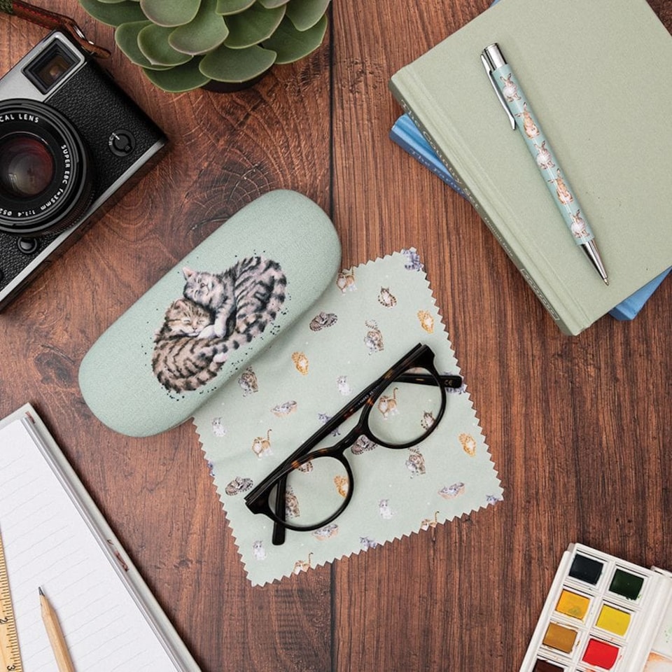 image 1 of Wrendale Designs Cat Illustrated Glasses Case