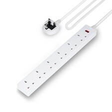 GEEPAS 6 Gang Extension Lead With Neon Light, 5m Cable