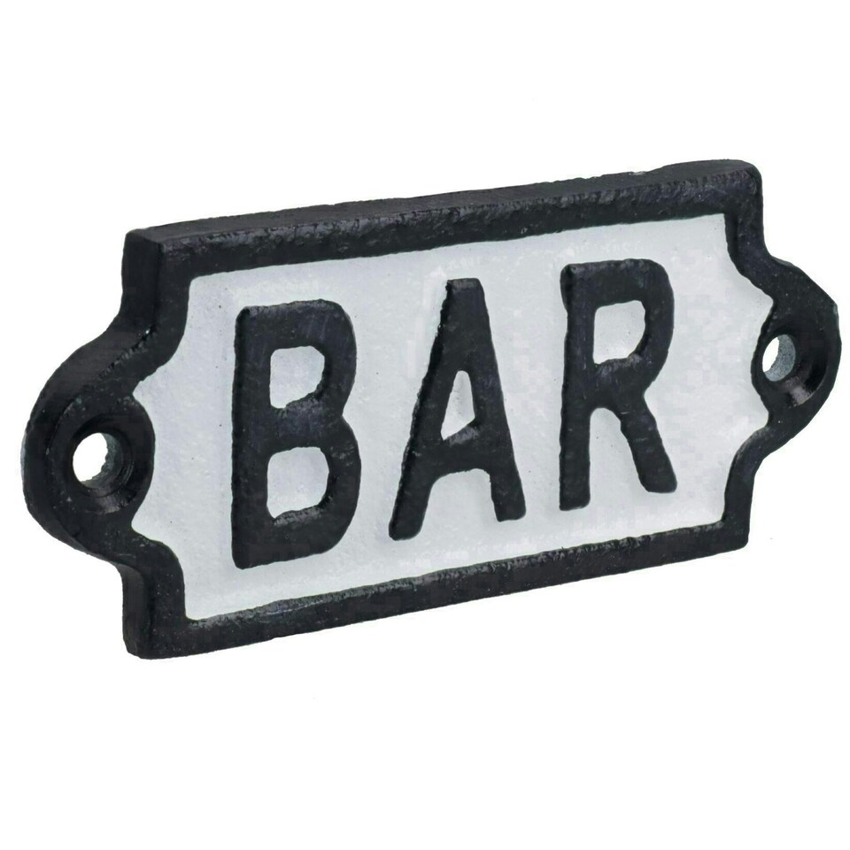 image 1 of Bar Cast Iron Sign Plaque Door Wall House Gate Post Hotel Restaurant Pub Home