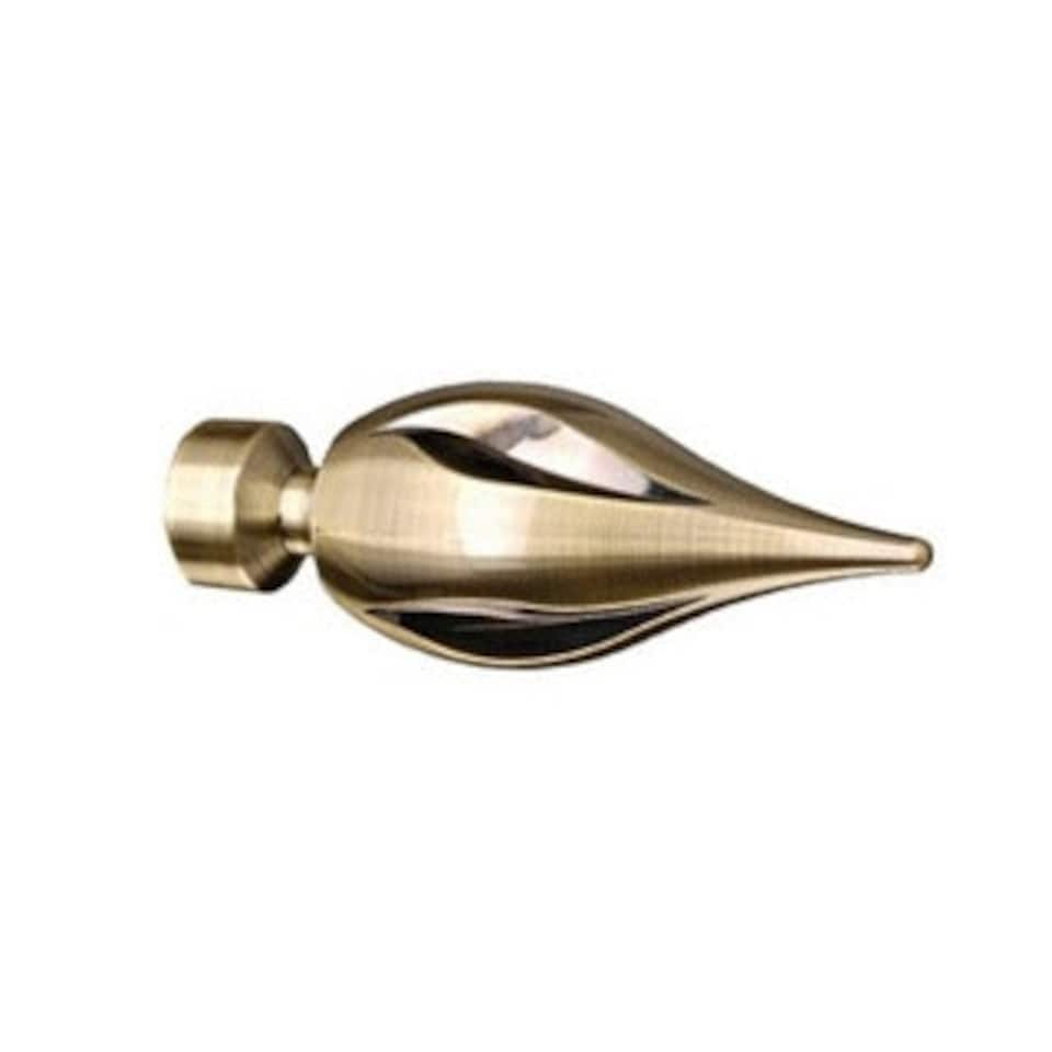 image 1 of 25-28mm Lola End Antique Brass Metal Curtain Pole Set 120 - 210cm | Bronze | Bronze