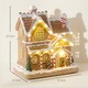 image 6 of HOMCOM Lighted and Musical Christmas Candy House with Gingerbread Man Brown