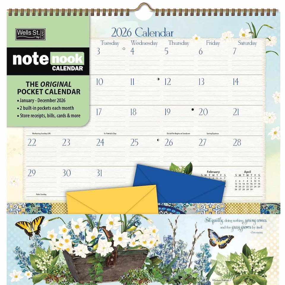 image 1 of Botanical Garden Note Nook Calendar 2026, Wall Calendars, Month To View, Lifestyle, Gift