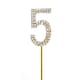 image 3 of Cake Topper Number 5 Gold Sparkly Diamond Gold