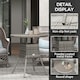 image 5 of Outsunny Outdoor PE Rattan Dining Table w/ Wood-plastic Composite Top, Grey