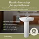 image 3 of Adley Round 1 Tap Hole Basin & Full Pedestal 550mm White Bathroom Sink | White | White | 475 x 550 x 840mm
