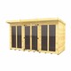 image 1 of 12ft x 8ft Pent Summer House (Full Height Window) - Wood - L231 x W358 x H201 cm Brown