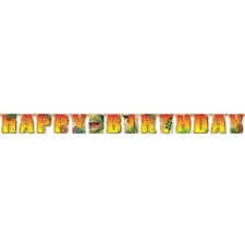 Dino Blast Dinosaur Happy Birthday Jointed Letter Cardboard Banner 220cm