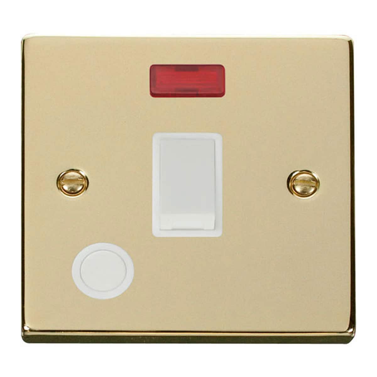 SE HOME Polished Brass 1 Gang 20A DP Switch With Flex With Neon Gold Polished Brass