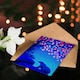 image 4 of Greeting Card Polar Bear Colourful Fairy Lights Tree at Night Blank For Him Or Her Art Xmas Christmas Card