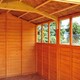 image 3 of Overlap 10 x 20 Feet Dip Treated Apex Shed Double Door with Windows Brown
