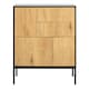 image 2 of Seaford 3 Door 2 Drawer Sideboard in Black & Oak
