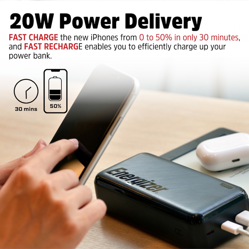 image 1 of Energizer UE30055PQ 30,000 mAh Power Bank Black