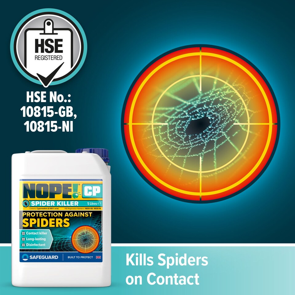image 1 of NOPE Spider Killer Spray - 5L & Sprayer - Contact Killer For all Types of Spiders. Odourless, for Indoor and Outdoor Use