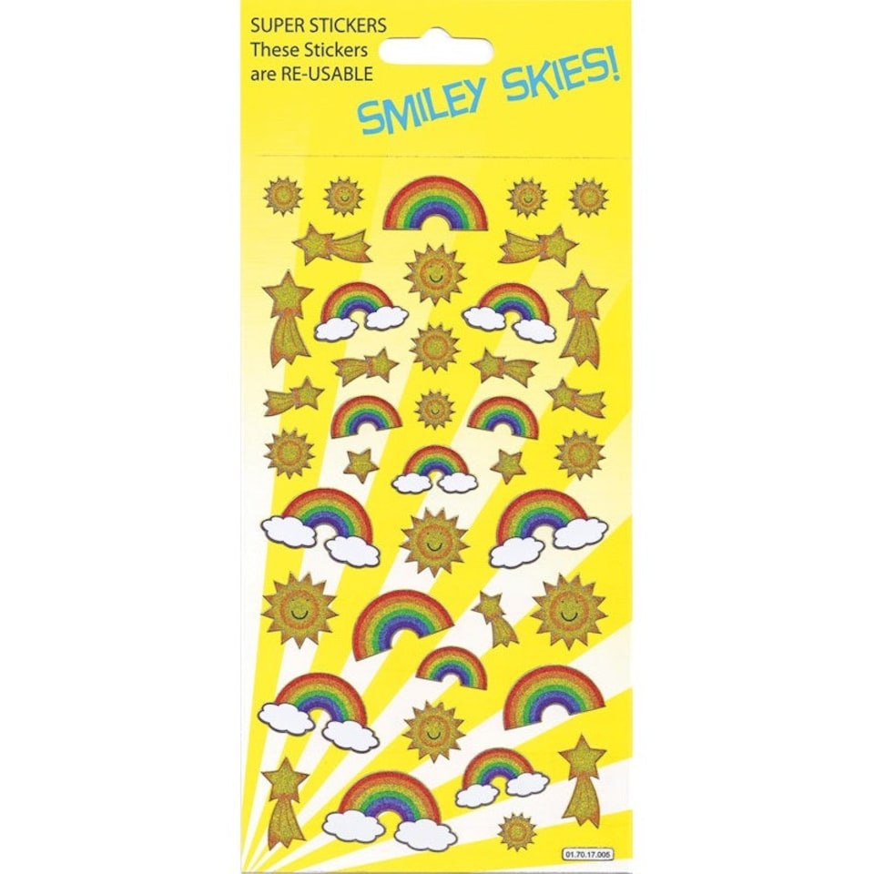 Paper Projects Reusable Rainbows & Sun Stickers - Yellow - One Size
