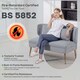image 8 of HOMCOM 2 Seater Sofa, Linen-look Fabric Upholstered Small Sofa with Wing Back, Thick Seat, Metal Legs, Loveseat for Living Room, Bedroom, Home Office, Studio, 117 cm, Light Grey | Grey | Two Seater