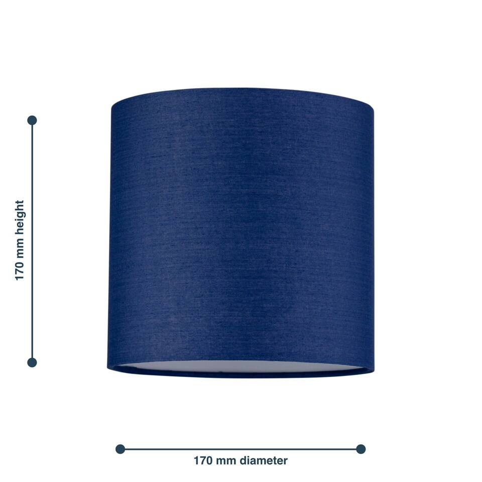 image 1 of Set of 2 Navy Blue Cotton 17cm Table Lamp Shades Blue