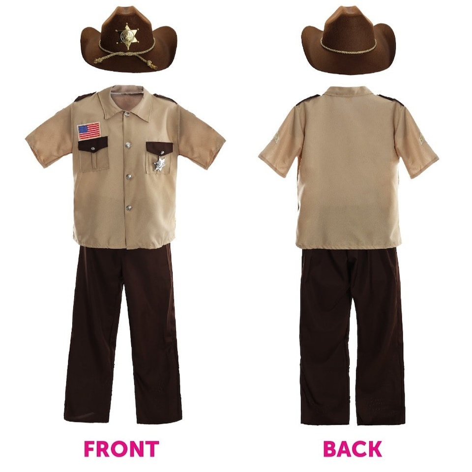 image 1 of US Sheriff Costume & Hat Brown | XL