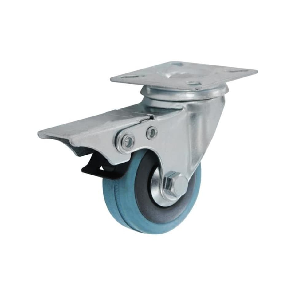 Smiths Ironmongery Swivel Castor | Silver | Steel/Navy | 1