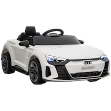 HOMCOM Audi RS e-tron GT Licensed Electric Car for Kids, 12V Battery Powered Electric Ride-on Toy with Remote Control Music, Suspension Wheels, Soft Start, for 3-5 years, White