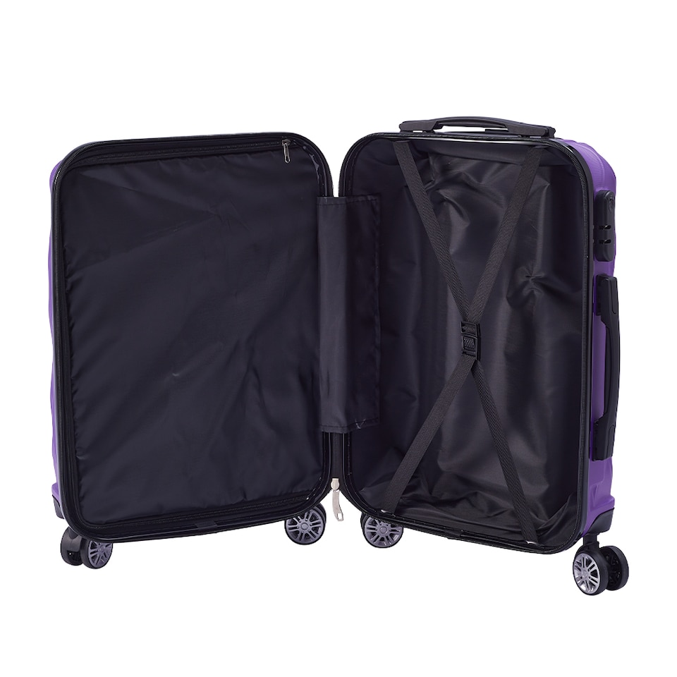 image 1 of Living and Home 2-Piece Hard Shell Suitcase Set - Purple 20" & 14"