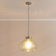 image 3 of ValueLights Corinne Green Glass Brushed Chrome Cap Light and Bulb