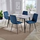 image 1 of Aspen Tapered Legs Rectangular Dining Table with 4 Straight Stitch Cord Dining Chairs - Grey Oak/Black/Blue - Flat Packed Grey