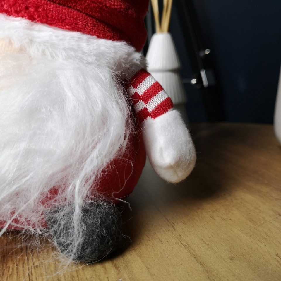 image 1 of 40cm Sitting Plush Christmas Gonk with Grooved Hat in Red