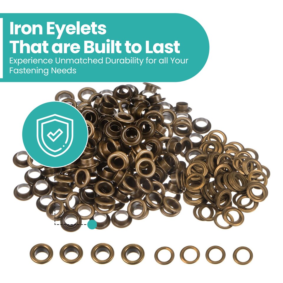 image 1 of 10mm Eyelets with Washers Durable Iron Grommets for DIY Project-100pcs
