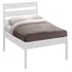 image 2 of 4ft6 Double White wood wooden bed frame.Low foot end, bedstead. Shaker style, horizontal top rail.
