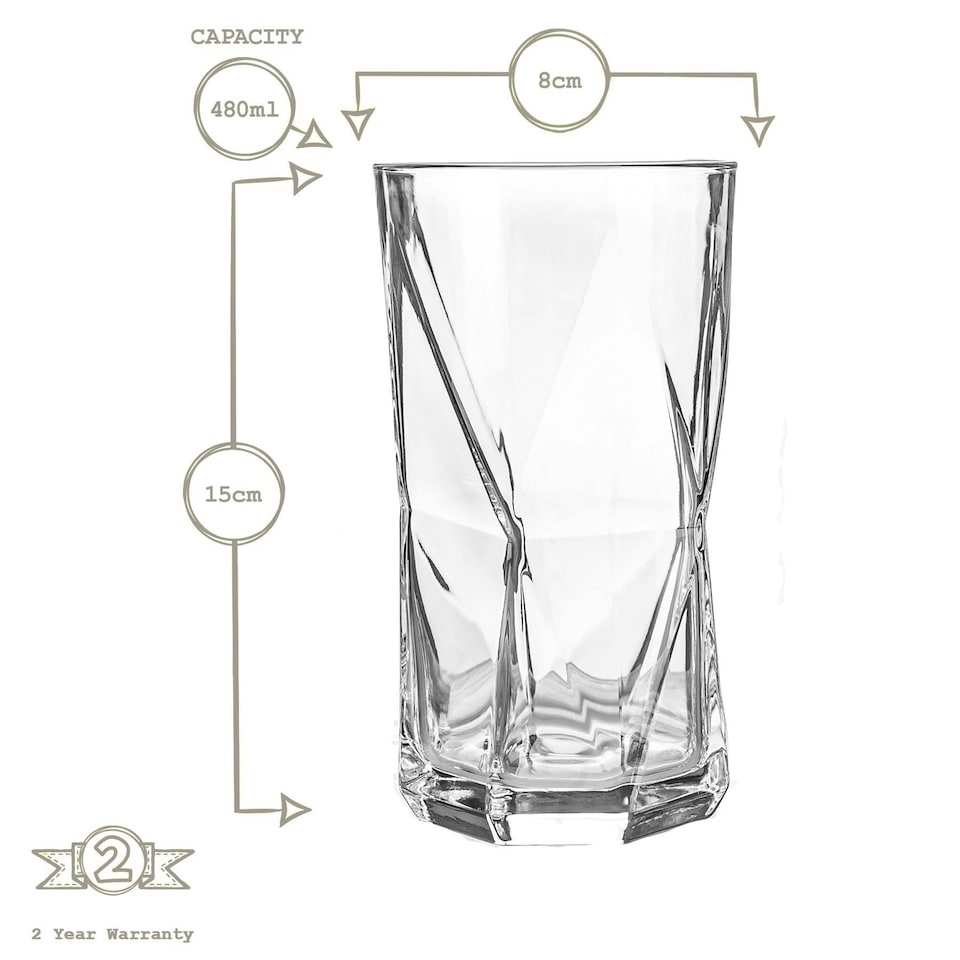 image 1 of Bormioli Rocco Cassiopea Highball Glasses - 480ml - Clear - Pack of 6 Clear