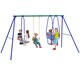 image 6 of Outsunny 3 in 1 Metal Kids Swing Set with Swing, Glider, Rocking Chair
