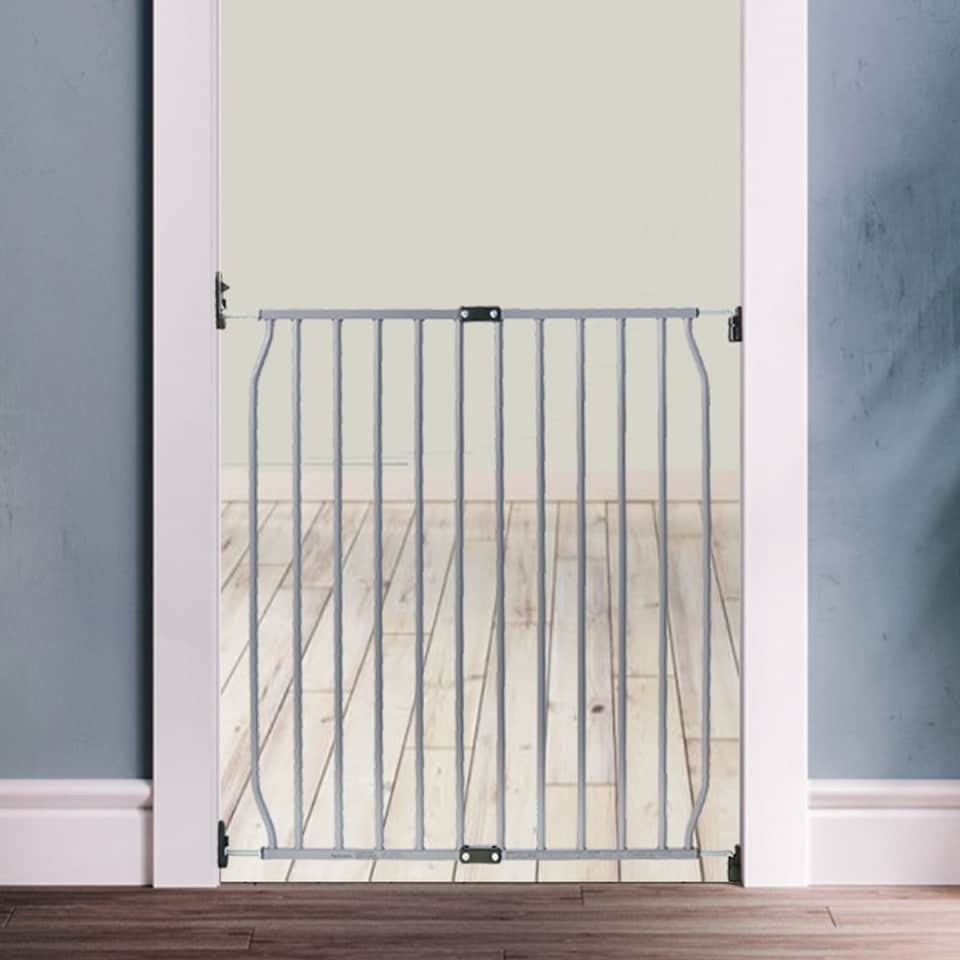 image 1 of Safetots Eco Screw Fit Baby Gate, Grey, 70cm - 80cm,  Stair Gate for Toddler and Baby, Screw Fit Safety Barrier