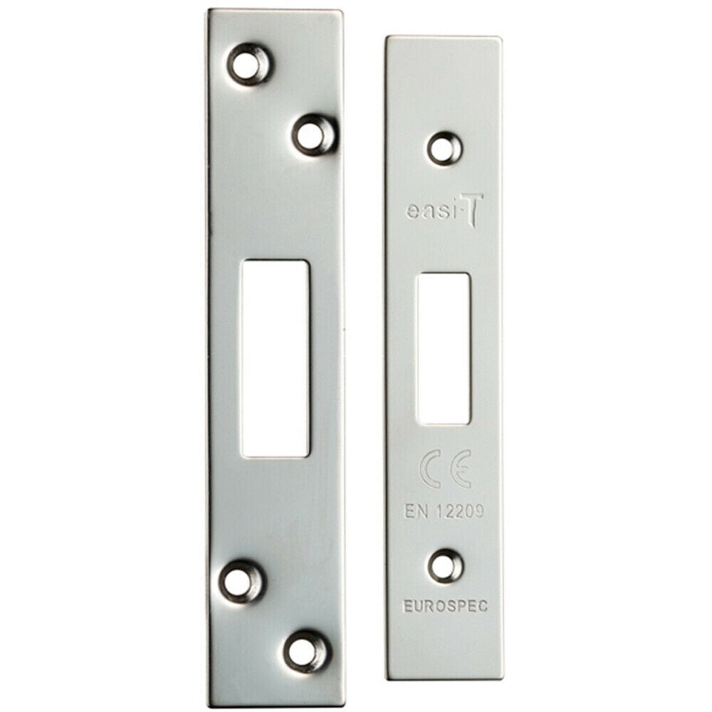 Forend Strike and Fixing Pack Suitable for Deadlocks Bright Stainless Steel