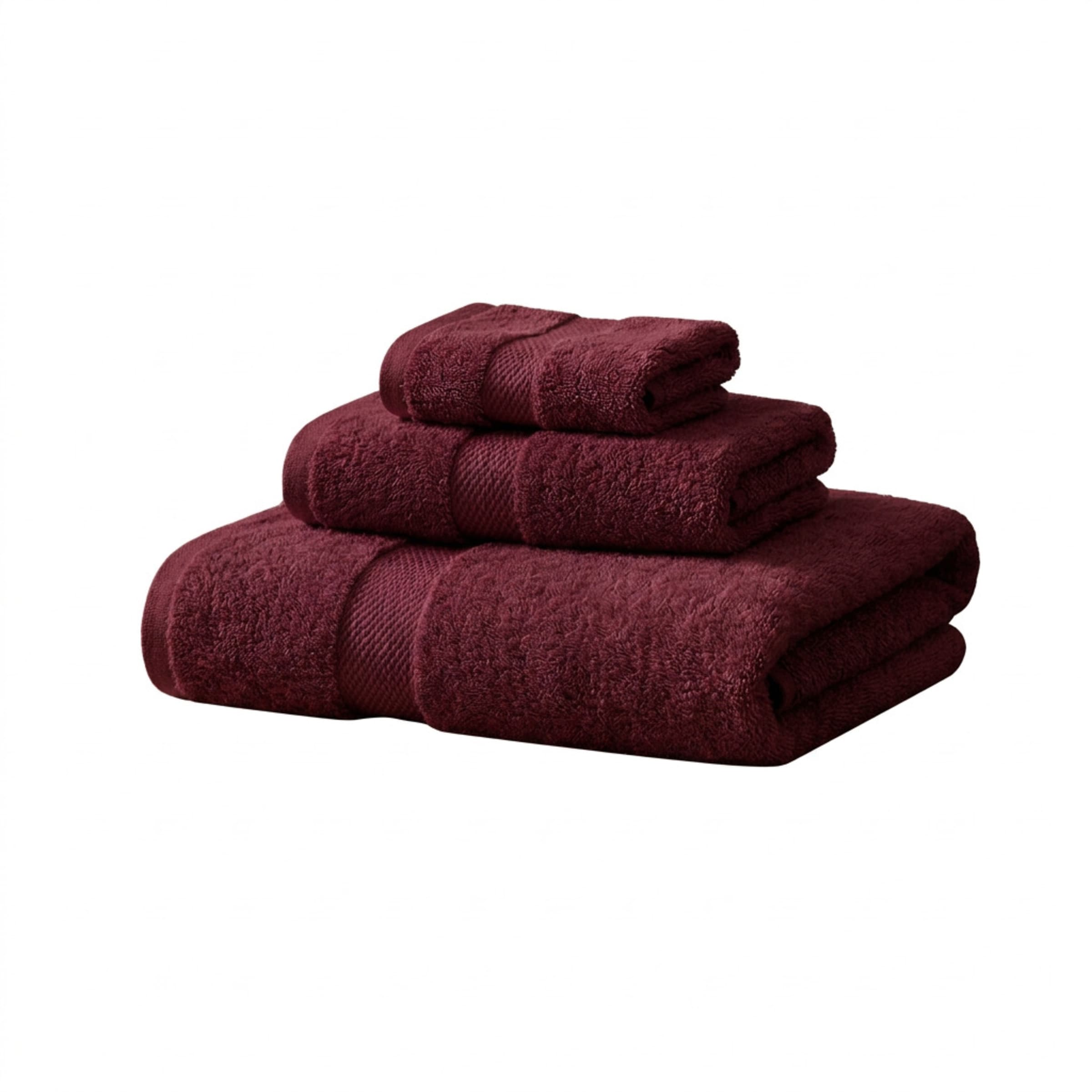 Vision V475 - 3 Piece 100% Cotton Towel Bundle in Burgundy